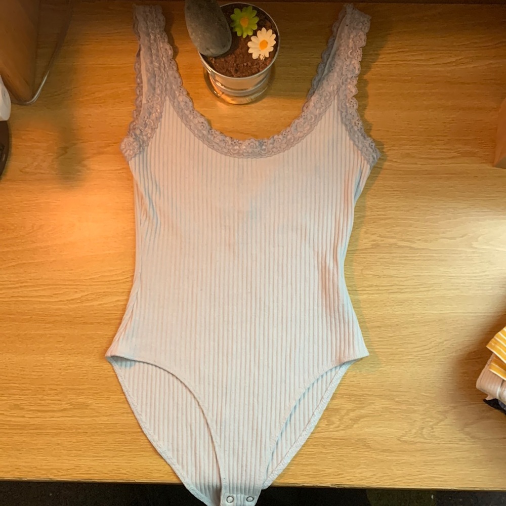 White laced body suit